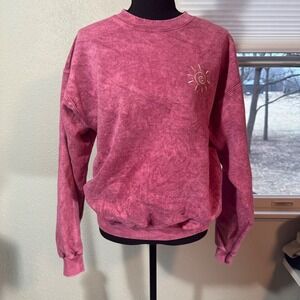 Vintage Hanes cotton Womens size M stone aged rockwear sun embroidered